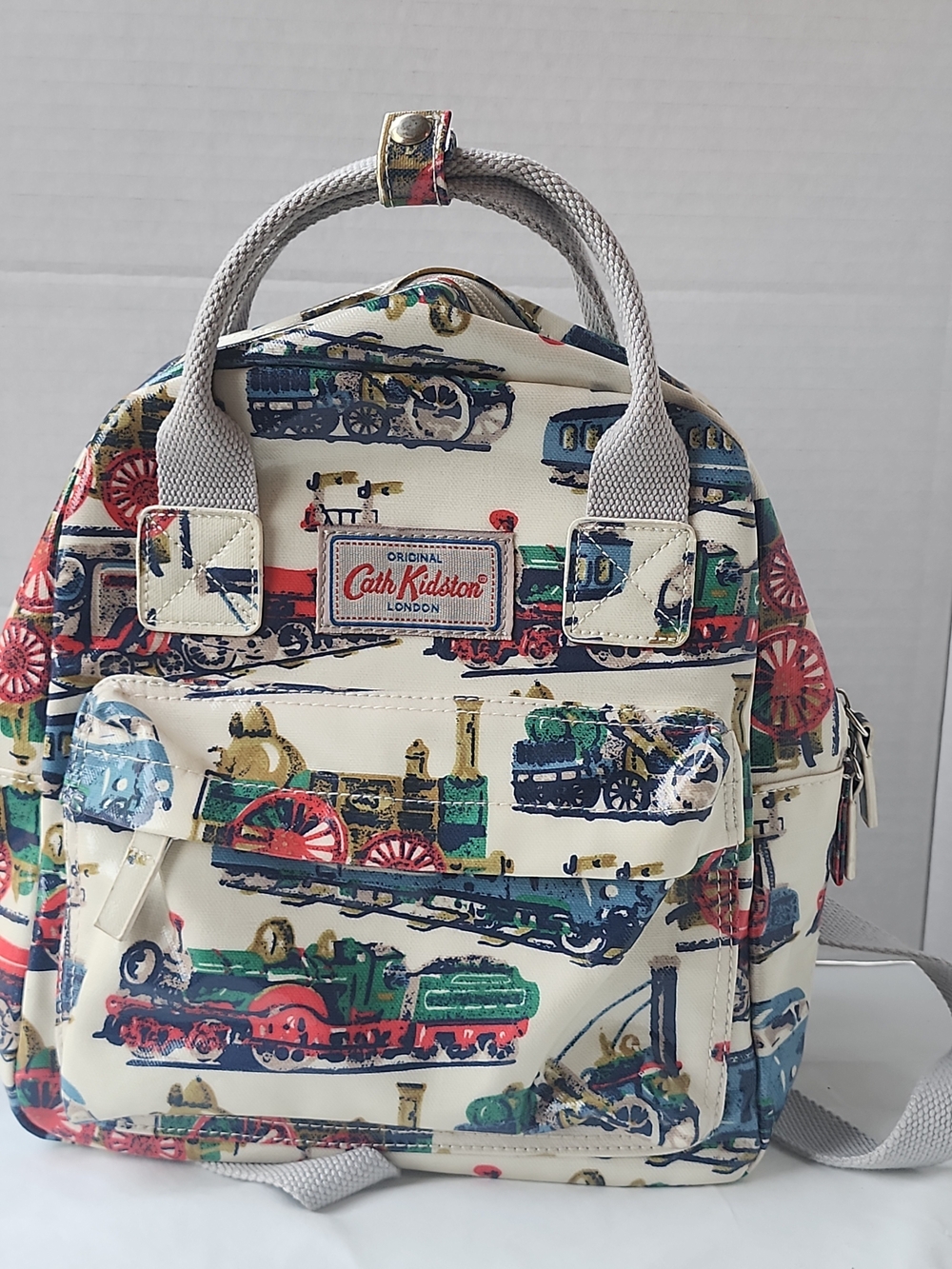 Cath Kidston Vintage Trains Top Handle Bag Rare Retired 2013 Print Kids Backpack